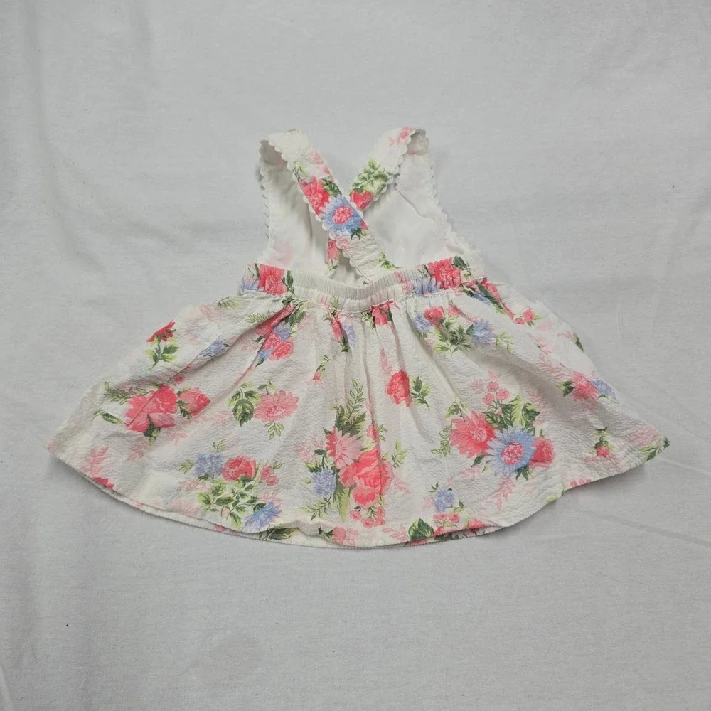 Baby Gap Vintage 2000s Shabby Floral Dress Bloomers Bucket Hat Set 3-6M